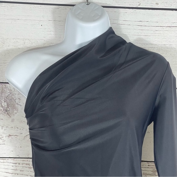 BALENCIAGA Asymmetric One-Shoulder Mini Dress - Black - Sz - 6 .US / 36 .EU - Picture 2 of 7